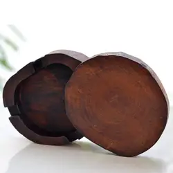 55% Dropshipping!!Tree Stump Shape Ash Tray with Lid Wood Art Collection Smoking Ashtray for Home