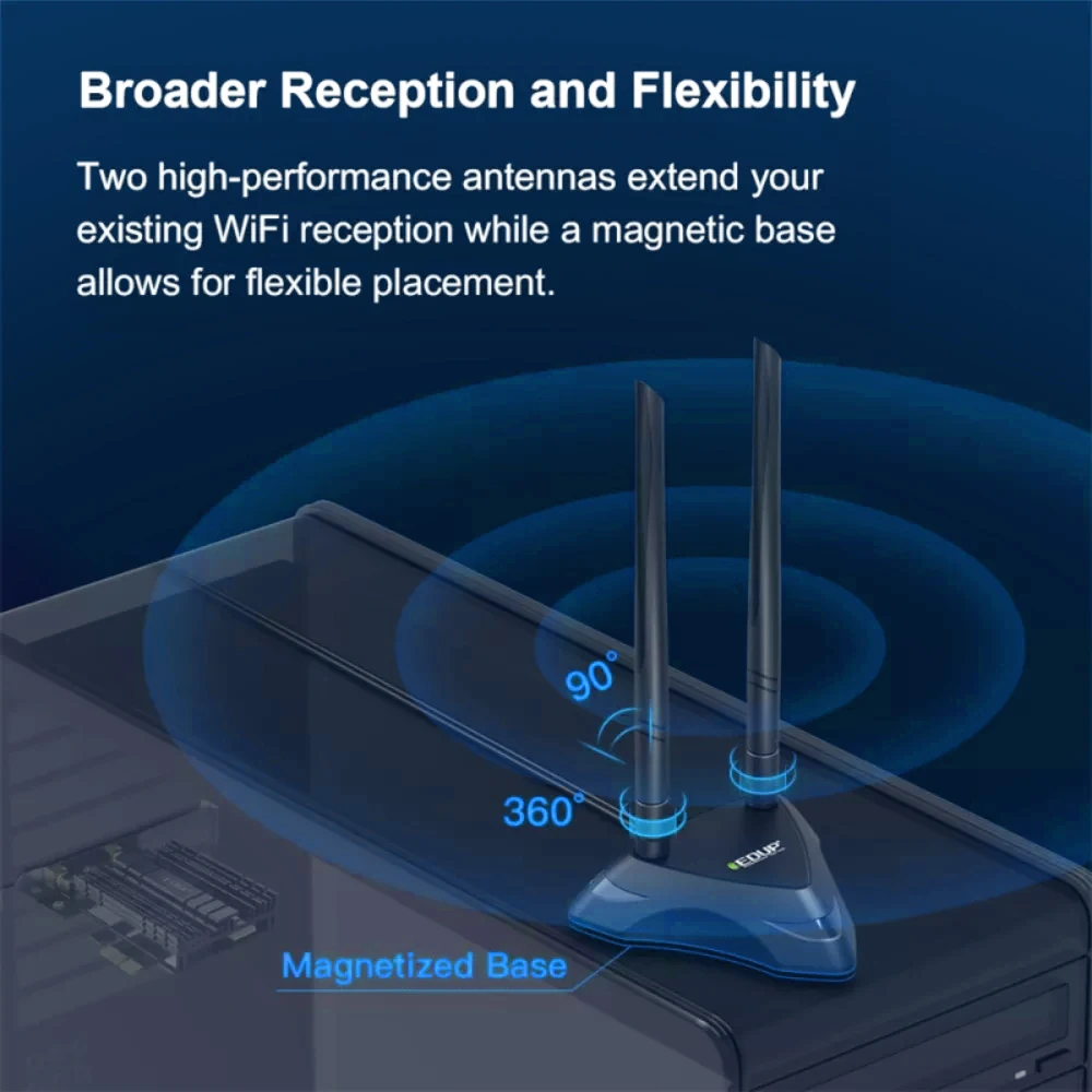 EDUP WiFi6E Intel AX210 5374Mbps PCI Express Wireless Wifi Adapter Blue-tooth5.3 802.11ac/AX 2.4G/5G/6GHz PCIe Wifi Network Card