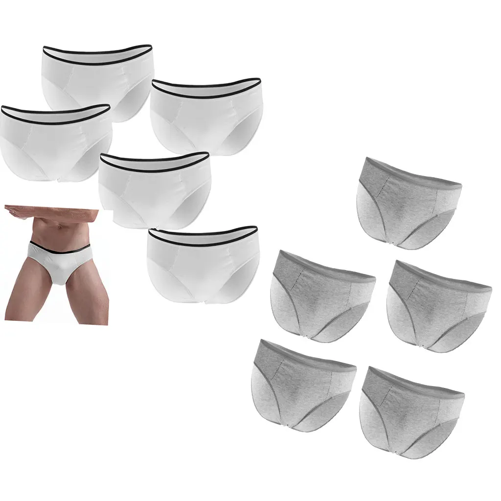 5 Pieces Disposable Men Lingerie Briefs Single Use Cotton Panties Underwear for Modern Life