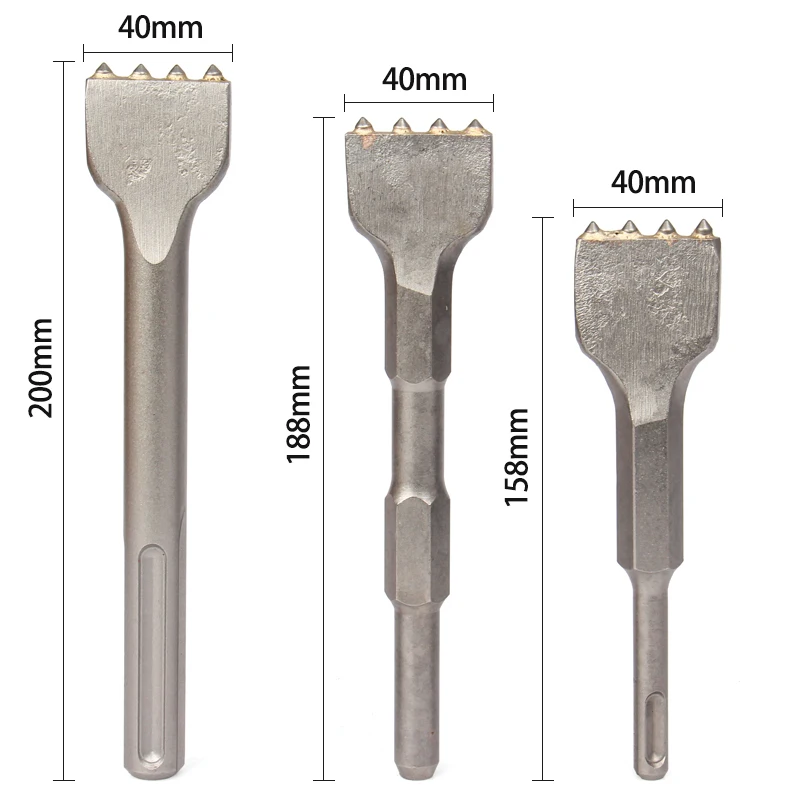 3 Kinds Of Shank Electric Pick Power Tool Electric Hammer YG8C Alloy Chisel Drill Bits for Chiseling Concrete Wall Crank Impact
