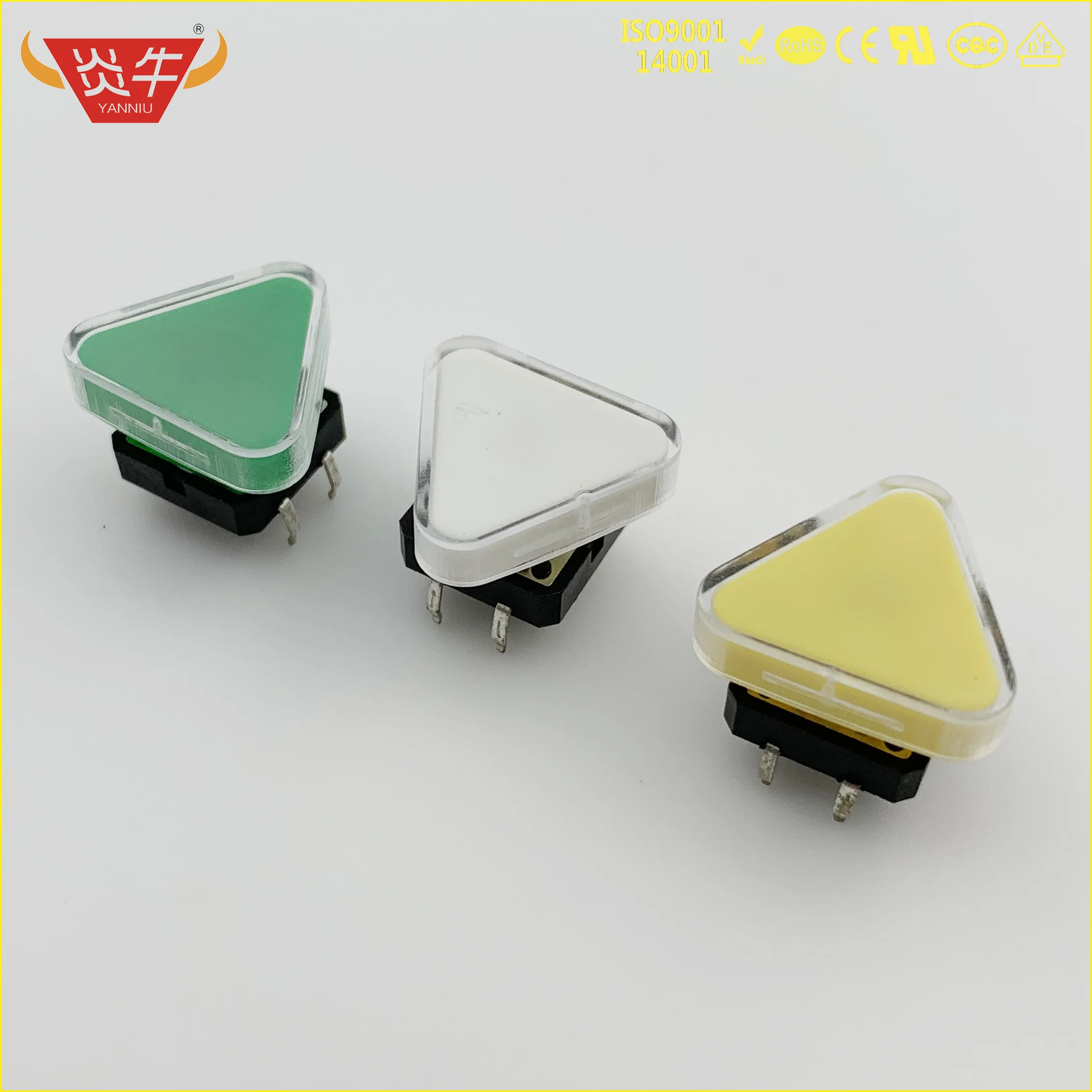 50Pcs MICO TACT SWITCH  SQUARE HEAD  KEY CAP TRIANGLE  WHIT   FOR 12*12 12X12 B3F  SWITCHAT  YN133