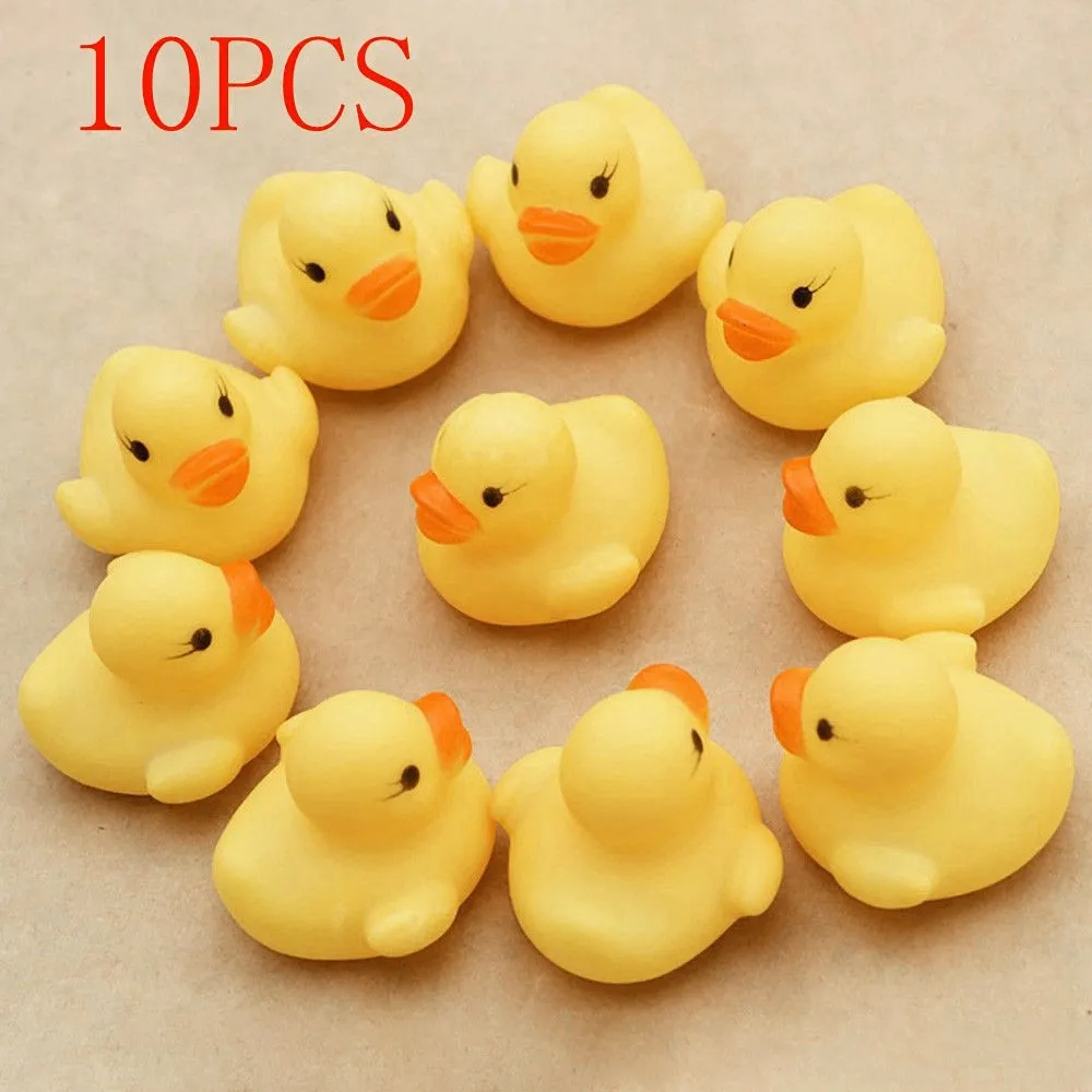 10pcs Squeezing Call Rubber Ducky Duckie Baby Shower Birthday Favors Детские Игрушки Basen Dla Dzieci Cute Beach Toys Juguete