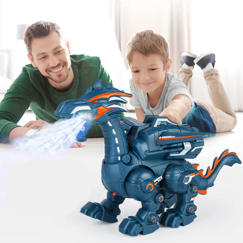 Electric Walking Spray Dinosaurs High Simulation Wate Spray Smart Dinosaur Sound Flash Lights Shaking Head Boy Gift Kids RC Toys