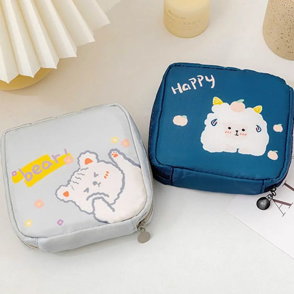 Portable Makeup Bag Kawaii Sanitary Pads Bag Cosmetic Bags Coin Purse Napkin Pouch