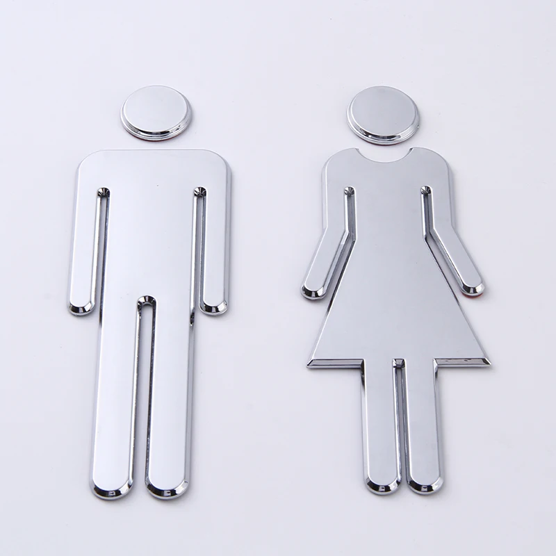 Toilet /Loo /Bathroom /Restroom /WC Door Wall Sign Signage MAN & WOMAN Board Prompt Sign Wall Doors Decor Accessories