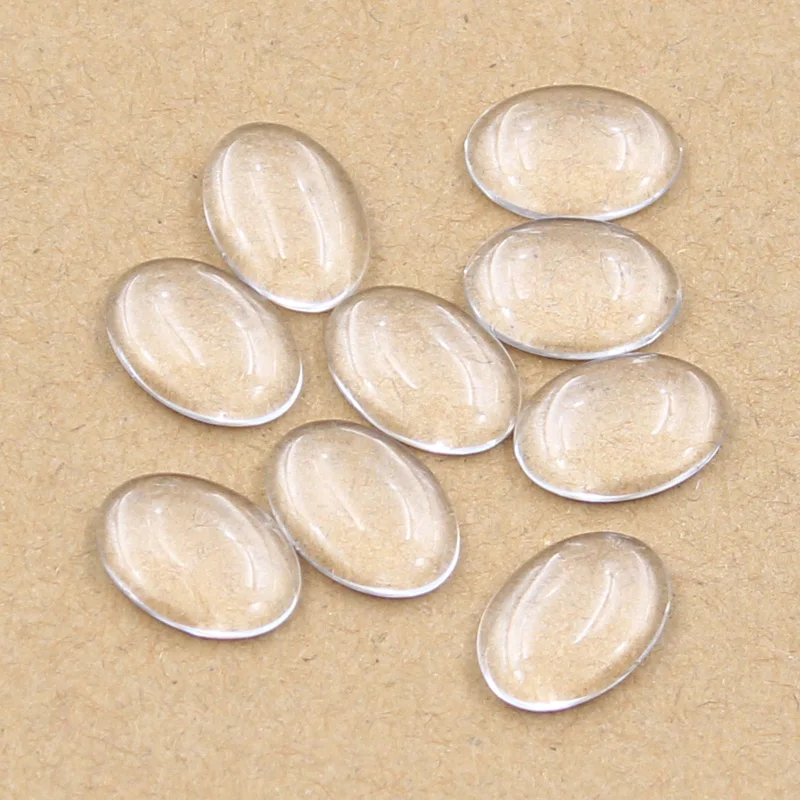 8x10mm 10x14mm 13x18mm 18x25mm 20x30mm 25x35mm 30x40mm Oval Flat Back Clear Glass Cabochon High Quality DIY Jewelry