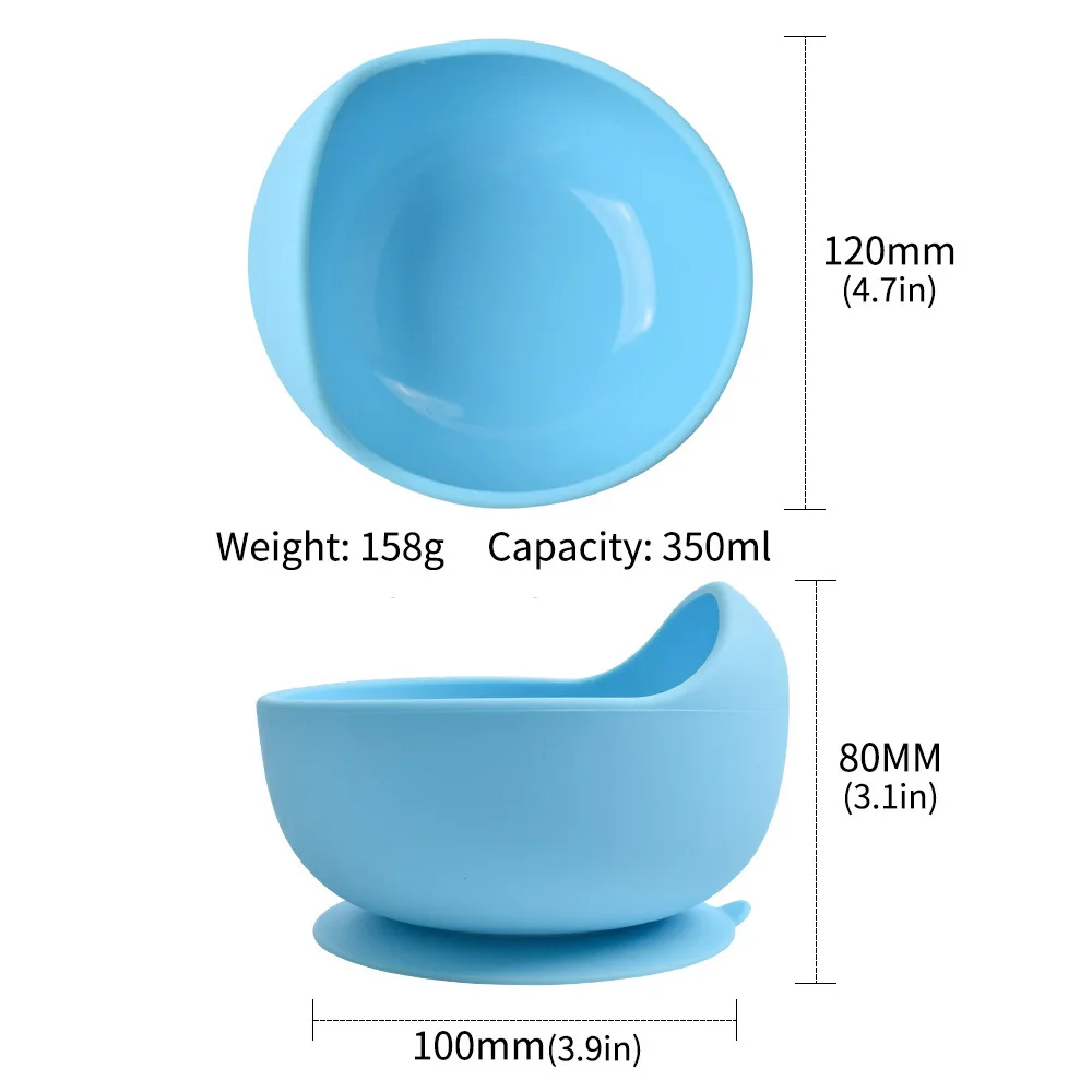 6PCS/Set Baby Silicone Tableware Cup  Bowl Plate/Tray Bibs Spoon Fork Sets Children Non-slip Feeding BPA Free Dinnerware Dinner