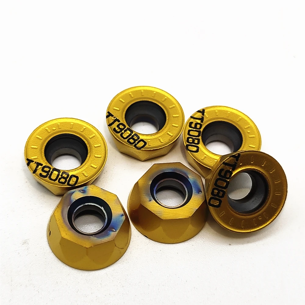 Inserção de gerencio cilíndrica rpmt1204 tt9080 do metal do cortador de trituração do cnc da inserção do carboneto de rpmt1204 m c tt9080 para o aço inoxidável