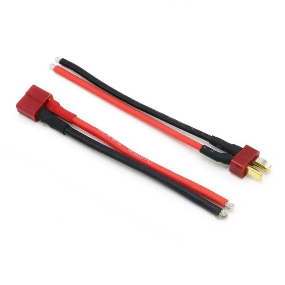 T-Stecker männlich weiblich Verbindungskabel mit 10 cm 14 AWG Silikondraht für DIY RC Modellbatterie – Detail 3