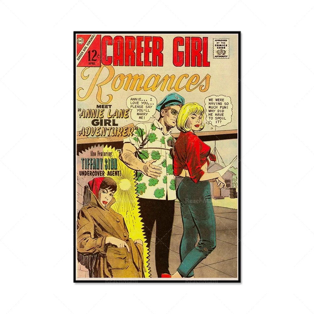 Career Girl Romance (1966) Comic Book Print, My Life Comic Book, Boy Love Girl 1952 Comic Book, Retro Comic Book Poster Magazine