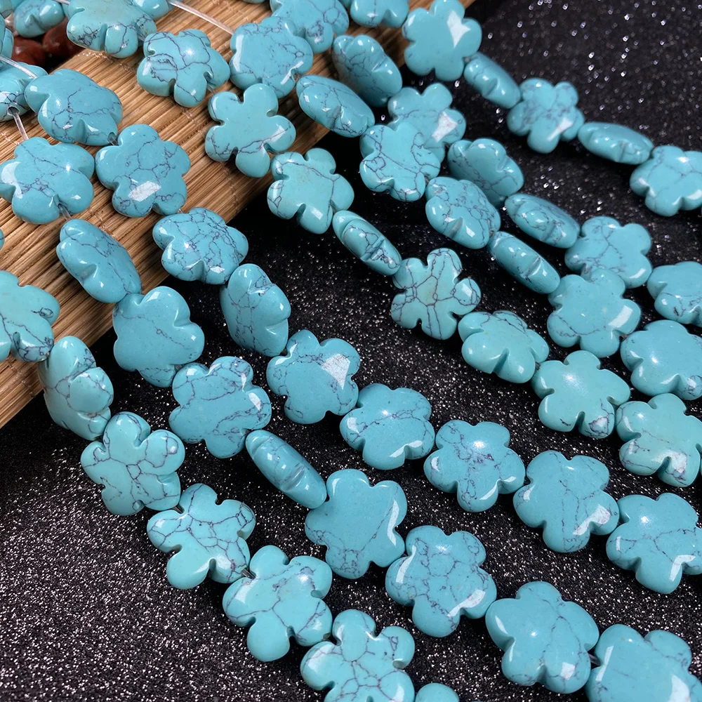 Natural Stone Flower Shape Loose isolation Beads Semifinished Beaded for Jewelry Making DIY Bracelet Necklace Accessories