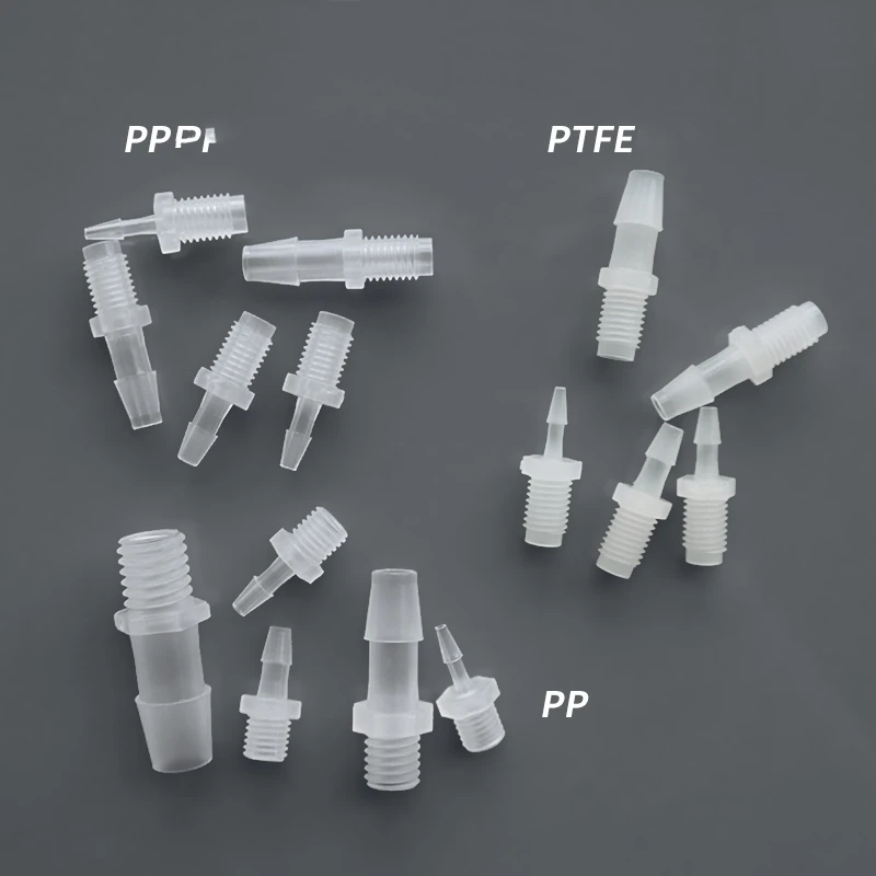 2pcs External Thread Joint Plastic External Thread Straight Through 1/4-28 Thread External Tthread Straight Through Joint
