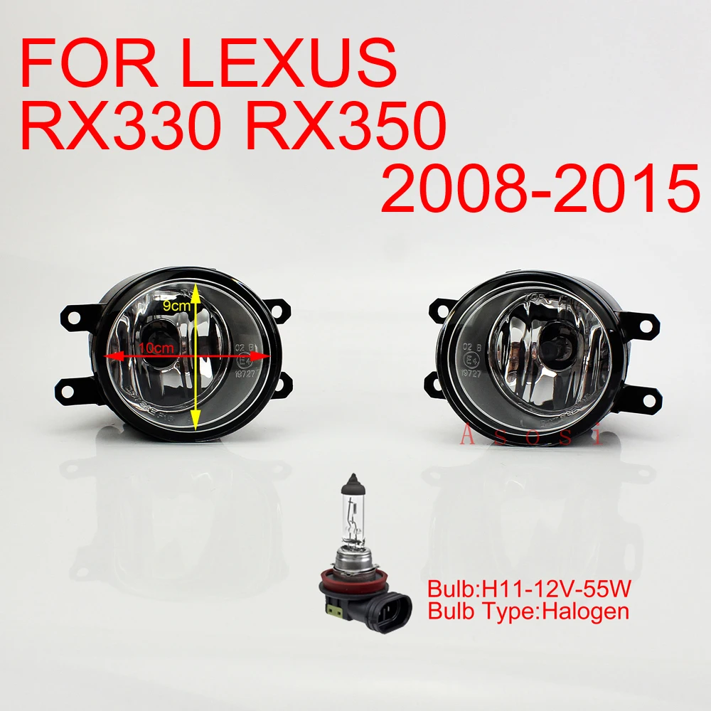 

Clear Front Fog Light Driving Lamps For Lexus RX330 RX350 2008-2015 Right+Left Side Direct Replacement 1 Pair w/Bulb H11-12V-55W