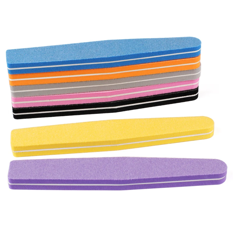 50Pcs/Lot Foam Sponge Nail File 100/180 Diamond Colorful Nail Sanding Buffer Blocks Double-side Gel Manicure Nail Art File Tool