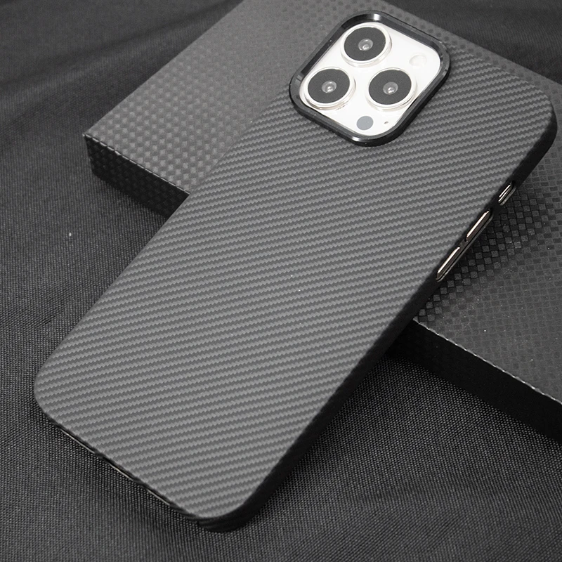 ACC-600D Carbon Case for iPhone 13, Fine Grain Aramid Fiber Material, Protective Cover, Luxurious, Light and Thin, IP13Pro