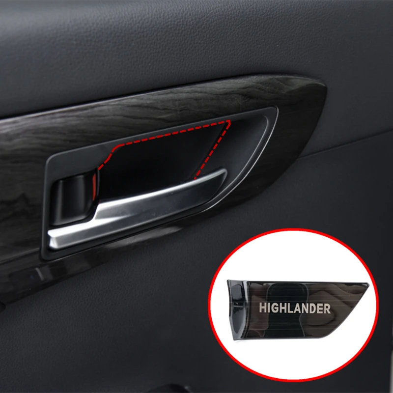 Tcart Auto Parts New Product  Luxury Metal Door Handle Interior Trim Cover Car Accessories For Toyota Highlander XU70 2021 2022