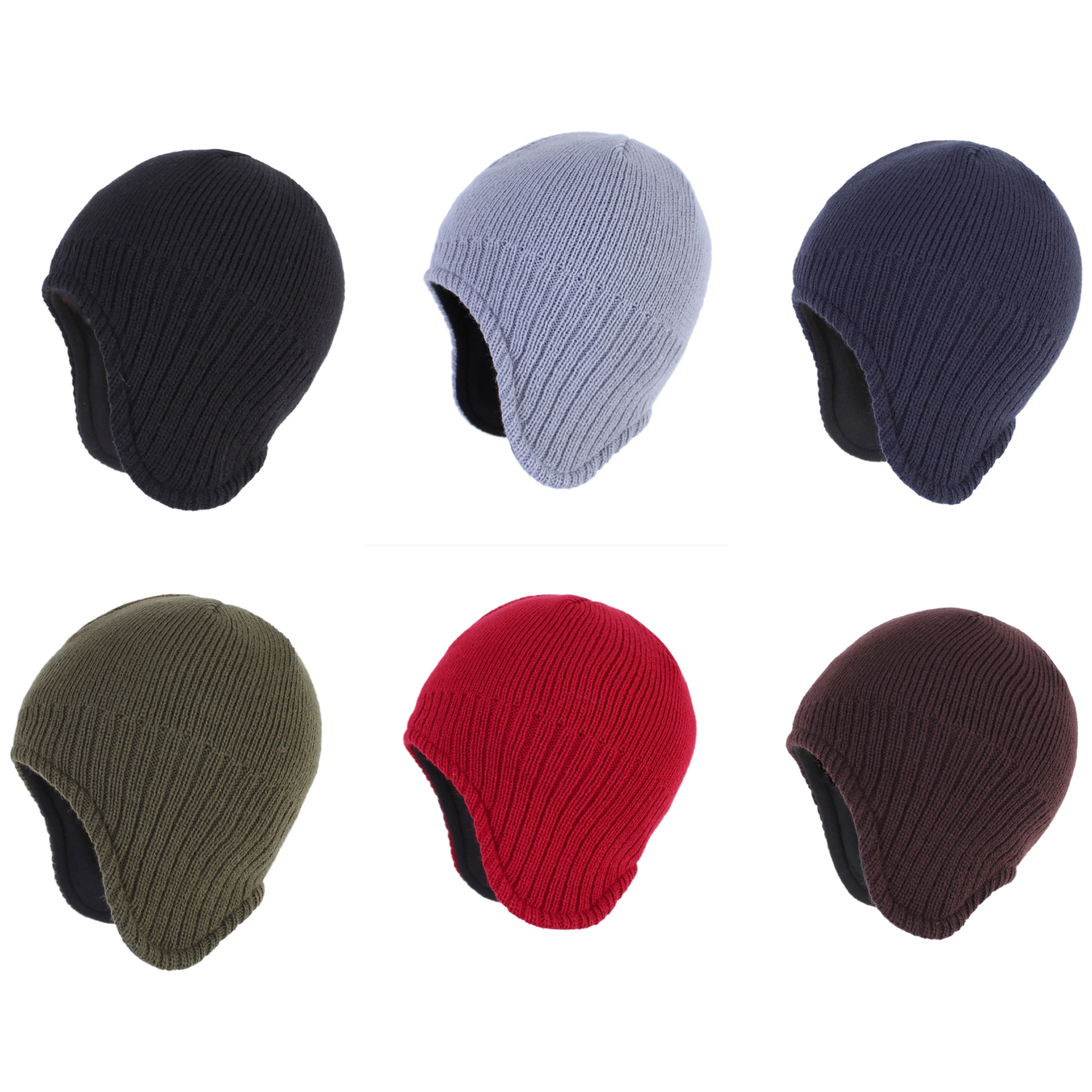 Connectyle Mens Women Warm Winter Hats Cable Knit Fleece Lined Earflap Hat Daily Beanie Watch Cap