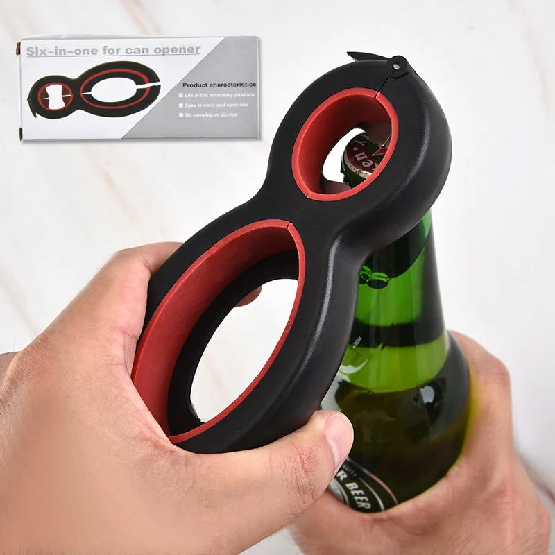 

6 in 1 Multifunction Can Beer Bottle Opener 8 Shaped Opener All in One Jar Gripper Can Beer Lid Twist Off Jar Wine Opener Tools