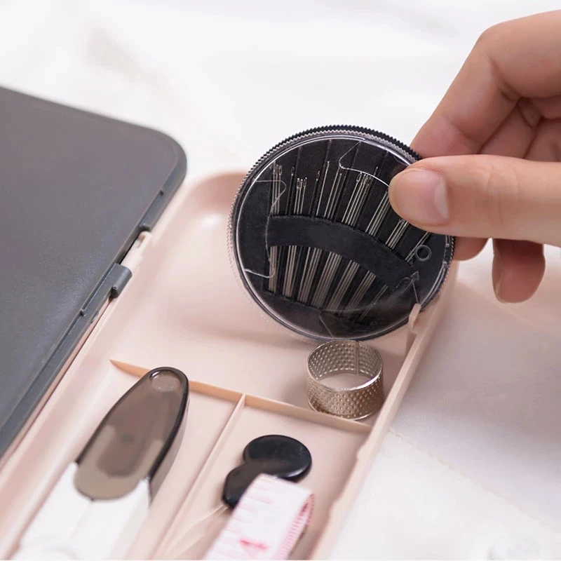 Jordan & judy caixa de costura doméstica conjunto kit de costura multifuncional portátil para a mão estofando costura acessórios