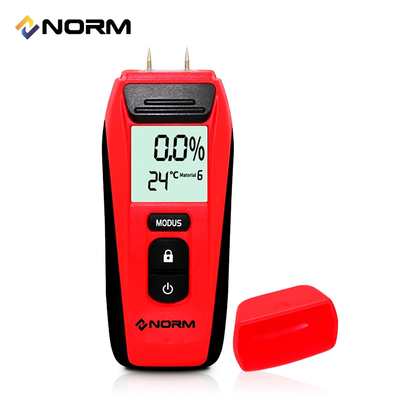 Norm Portable Digital Wood Moisture Meter Two Pins Hot Humidity Tester 0.5 percent Accuracy Hygrometer Timber Damp Detector
