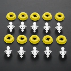 mtsooning 10Pcs 30698669 Fender Retainer Clips for Volvo v60/xc60/sc90/V40/C30 Car Interior Decor Automotive Pars White + Yellow