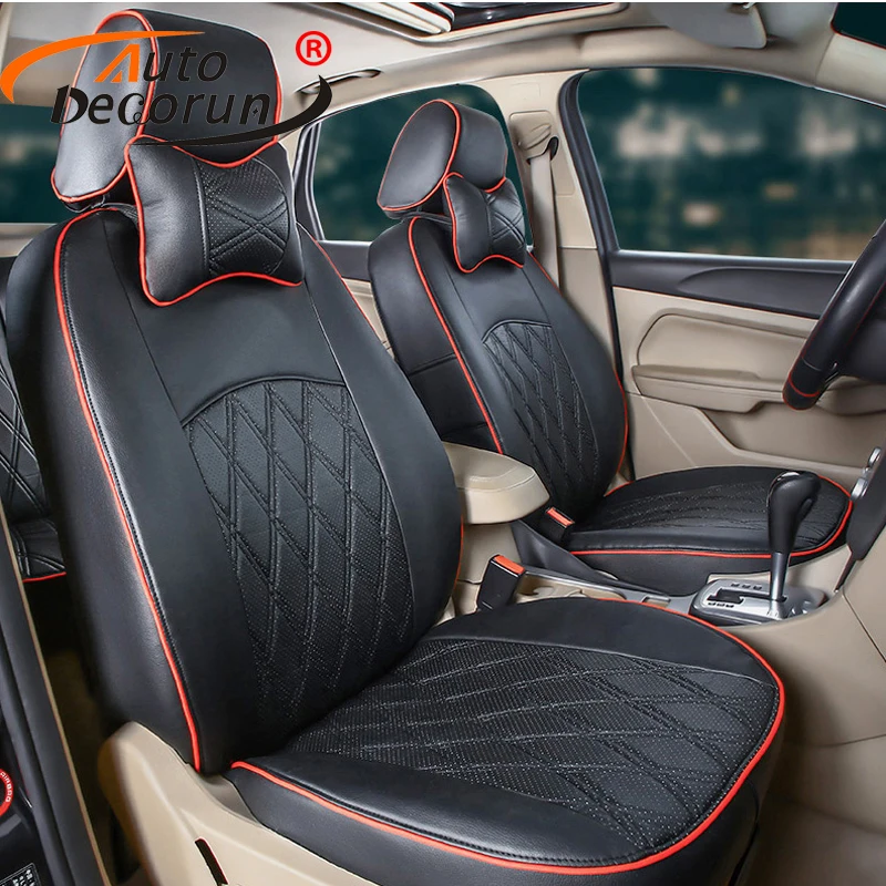 AutoDecorun PU Leather Covers Seat for Audi A1 Accessories Auto Seat Cover Set Custom Fit Seat Protector Cushion Car Upholstery