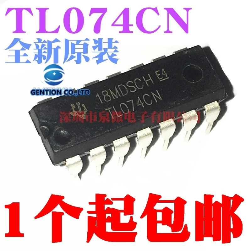 

10PCS TL074CN TL074 upright DIP14 four operational amplifier in stock 100% new and original