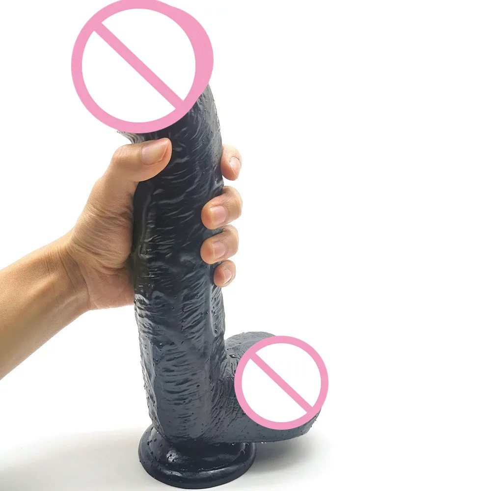 Dildo Realistis Raksasa Hitam dengan Cangkir Hisap Kuat Dildo Super Besar Kelenjar Besar Penis Buatan 6Cm Tebal Kontol Mainan Seks Dewasa