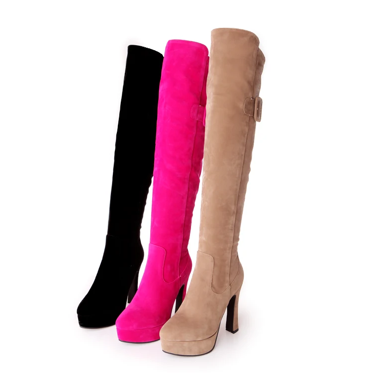 Women Long Boots Over the Knee Boots Platform Sexy Female Autumn Winter Thigh High Boots Block Heels Botas Mujer