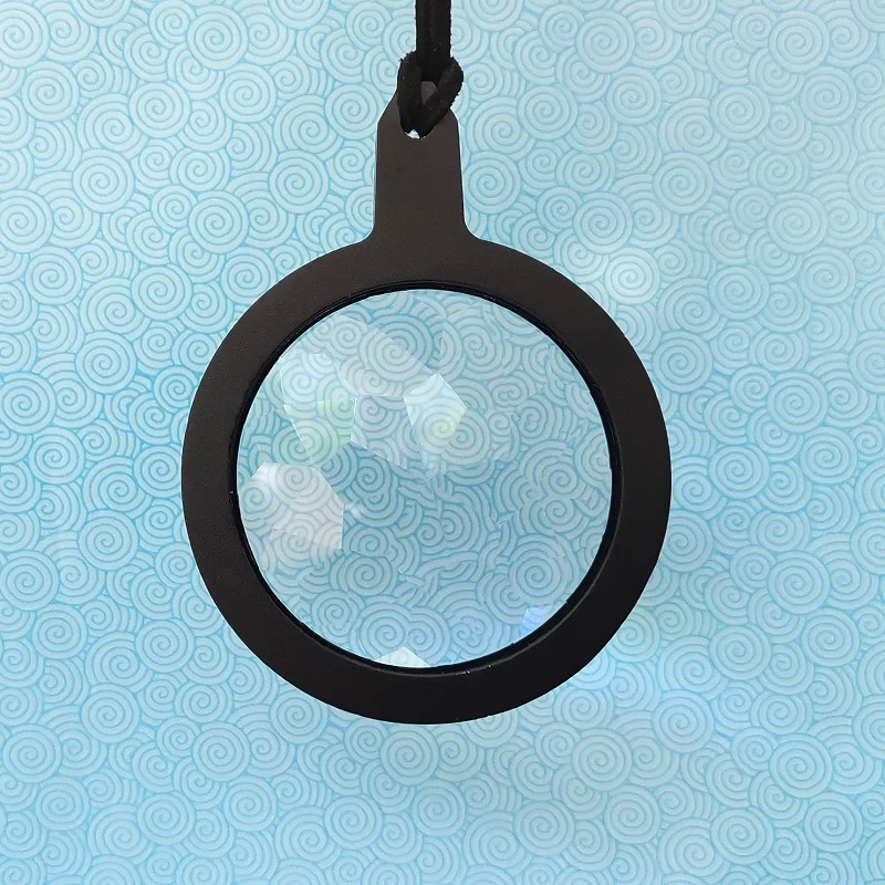 Matt Black Round Aluminum Glass Lens kaleidoscope pendant