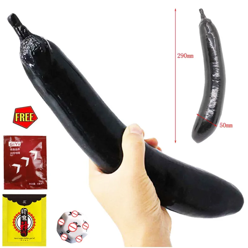 Realistic Long Eggplant Dildos Penis Large Big Cock Huge Dildo Simulate Women Erotic Insert Sex Products Black Corn Adult Toy