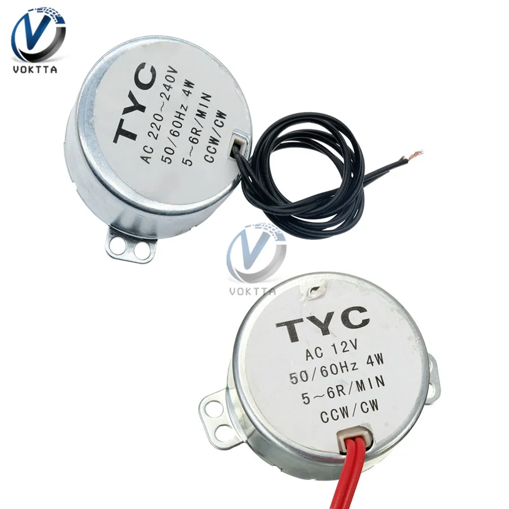 TYC-50 Synchronous Motor AC 12V AC 220V Permanent Magnet Synchronous Motor 5 / 6RPM CW CCW Microwave Turntable