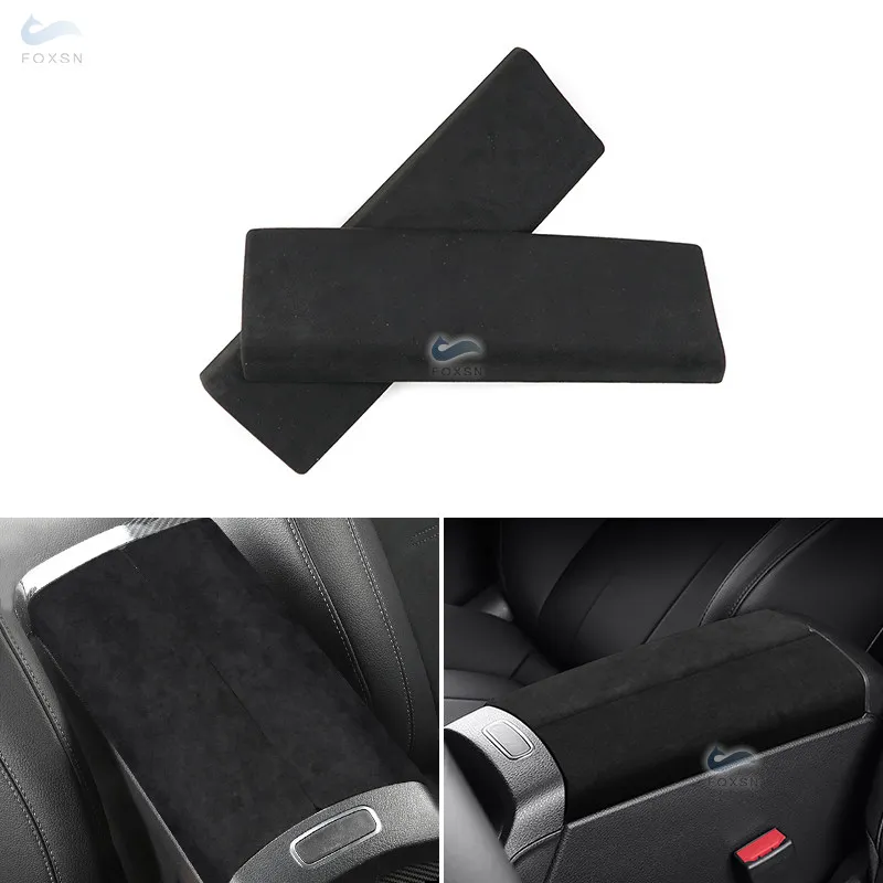 

Car Styling ABS + Suede Surface Center Armrest Box Protective Cover Trim For Mercedes-Benz A B Class GLA GLB 2020 2021