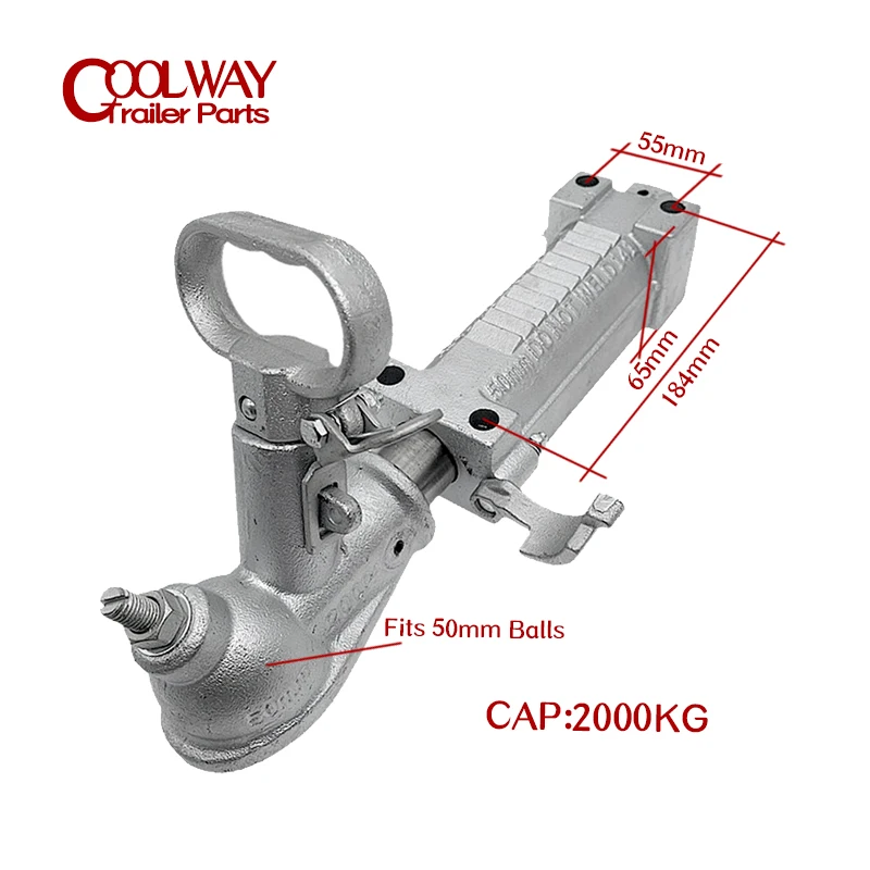 แทนที่สังกะสีข้อต่อ Mechanical 2000KGS Trailer Coupler RV อะไหล่ Camper อุปกรณ์เสริม Caravan ส่วนประกอบ