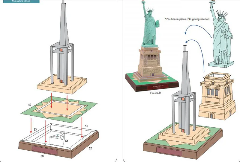 Statue Of Liberty Amerikanischen Welt Klassische Architektur 3D Papier Modell Gebäude Spielzeug