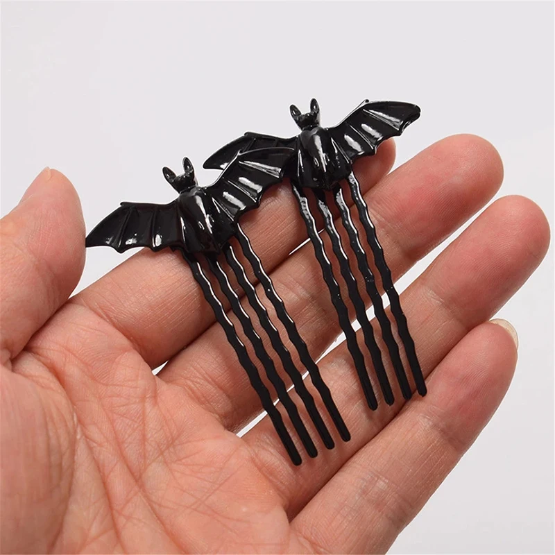 1Pair Retro Bat Hairpin Halloween Fancy Dress Bat Bobby Pin Party Cosplay Props High Quality Durable Solid Color Hairpin New