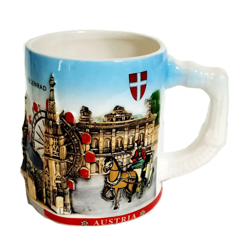 Hand-painted Austria Vienna Ceramic Water Cups Milk Cups World Travel Souvenirs Mugs Home Office Drinkware Creative Gift