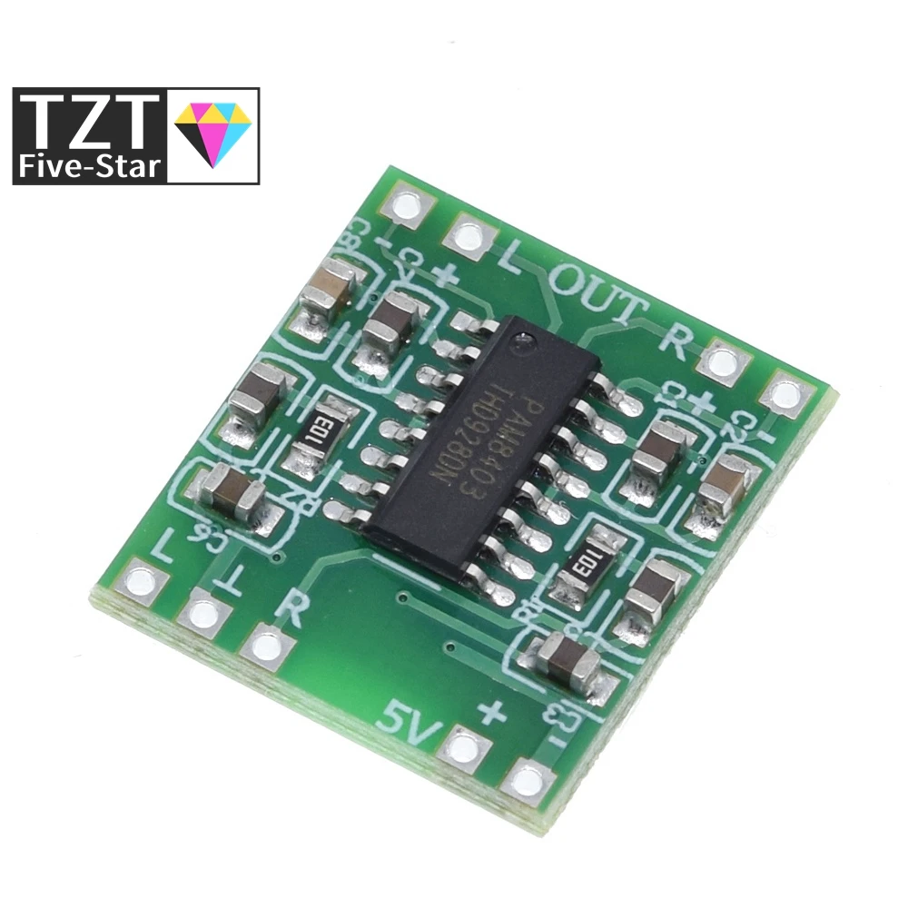 PAM8403 Modul Digitale Leistungsverstärkerplatine Miniatur Klasse D Leistungsverstärkerplatine 2 * 3 W Hochleistungs-2,5 ~ 5 V USB-Stromversorgung – Detail 8