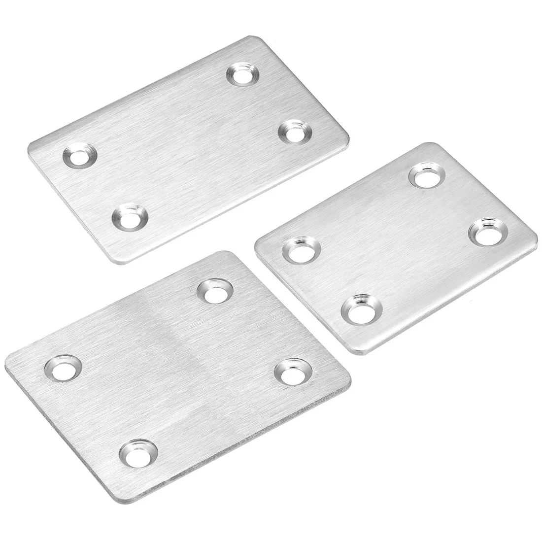 uxcell 4/8/12/16/20 Pcs Repair Plate 47x38/60x38/60x50mm Stainless Steel Flat Fixing Mending Bracket Connector