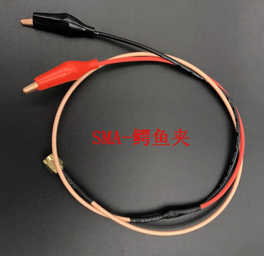 Agulha interna do parafuso do rf sma para a linha de teste rg316 do grampo do jacaré do cobre vermelho e preto linha de teste do silicone 60cm de comprimento