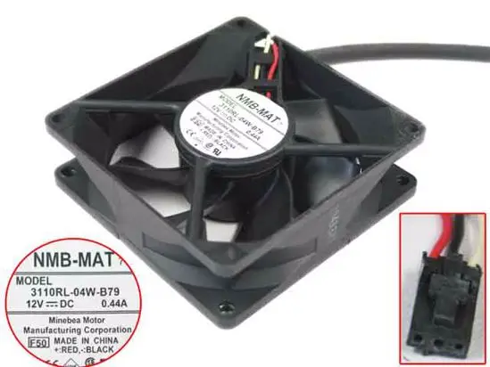 

NMB-MAT 3110RL-04W-B79 F50 DC 12V 0.44A 3-Wire 80X80X25mm Srever Cooling Fan