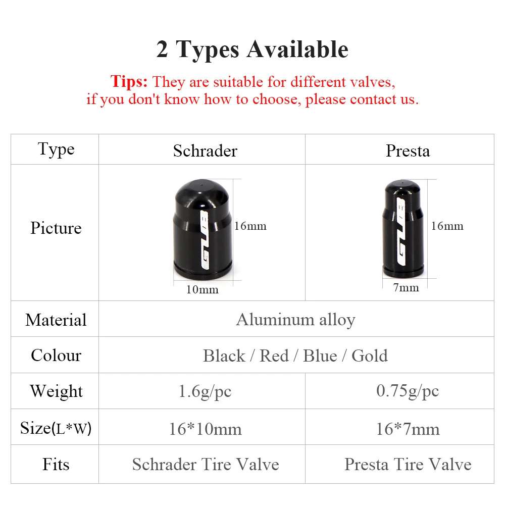 2pcs GUB อลูมิเนียม CNC จักรยานยางวาล์วหมวก MTB ROAD BIKE หลอดยางหัวฉีดแก๊สสําหรับ AV FV Schrader Presta วาล์วป้องกันฝุ่น