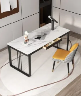 Light luxury computer desk small family study study office desk modern simple rock board desk