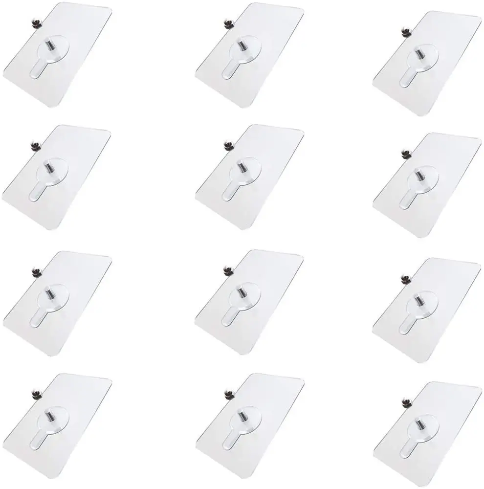 

10 pcs No Trace Stickers Nail Free Wall Hook Screw Adhesive Without Drilling for Bathroom Kitchen Living Room Bedroom Utensils