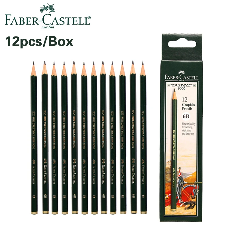 

12pcs Faber Castell 9000 Sketching Pencils Drawing Charcoal Graphite Pencil H 2H 3H 4H 5H F B 2B 3B 4B 5B 6B 8B School Potloden