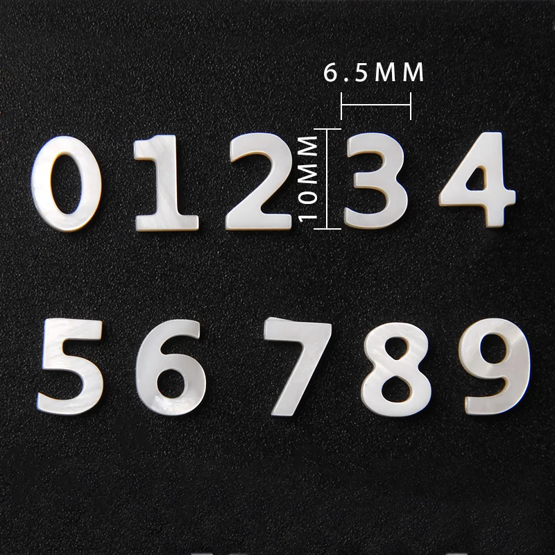 Natural 0-9 Shell Number Beads Charms Arabic  Numerals Mother of Pearl Shell Charms For Jewelry Making Necklace DIY Accessories