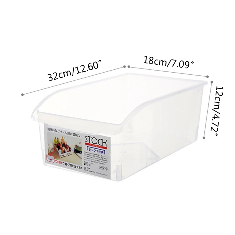 1 Pc Clear Plastic Refrigerator Food Storage Container Basket Box Fridge Drawer Shelf Household Kitchen Pantry Organizer Box