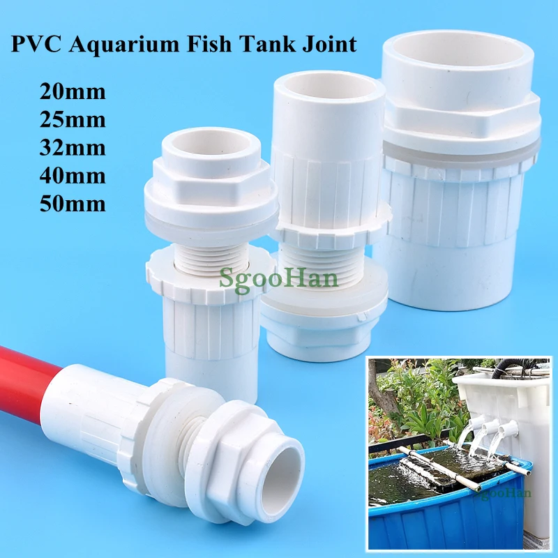 

5 Size Available 1/2"~1.5" PVC Pipe Fittings Aquarium Fish Tank Connector Overflow Thread Water Supply Accessories Joint 2~20pcs