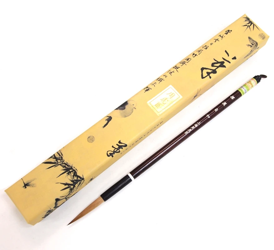 

1pc Chinese Famous Brand Tiger Handmade Painting Calligraphy Brush Running Script Seal Character Huishaziru Long Front Wolf Hair