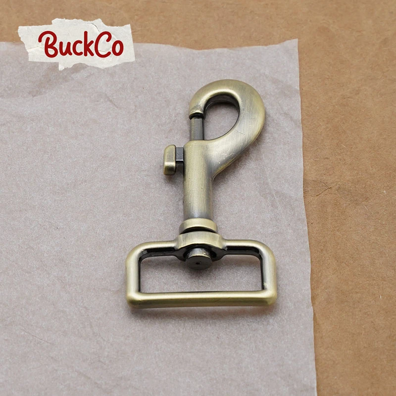 30mm twistable bronze non-welded metal dog clip hook for outdoor luggage belt webbing bag dog collar accessories HO30C